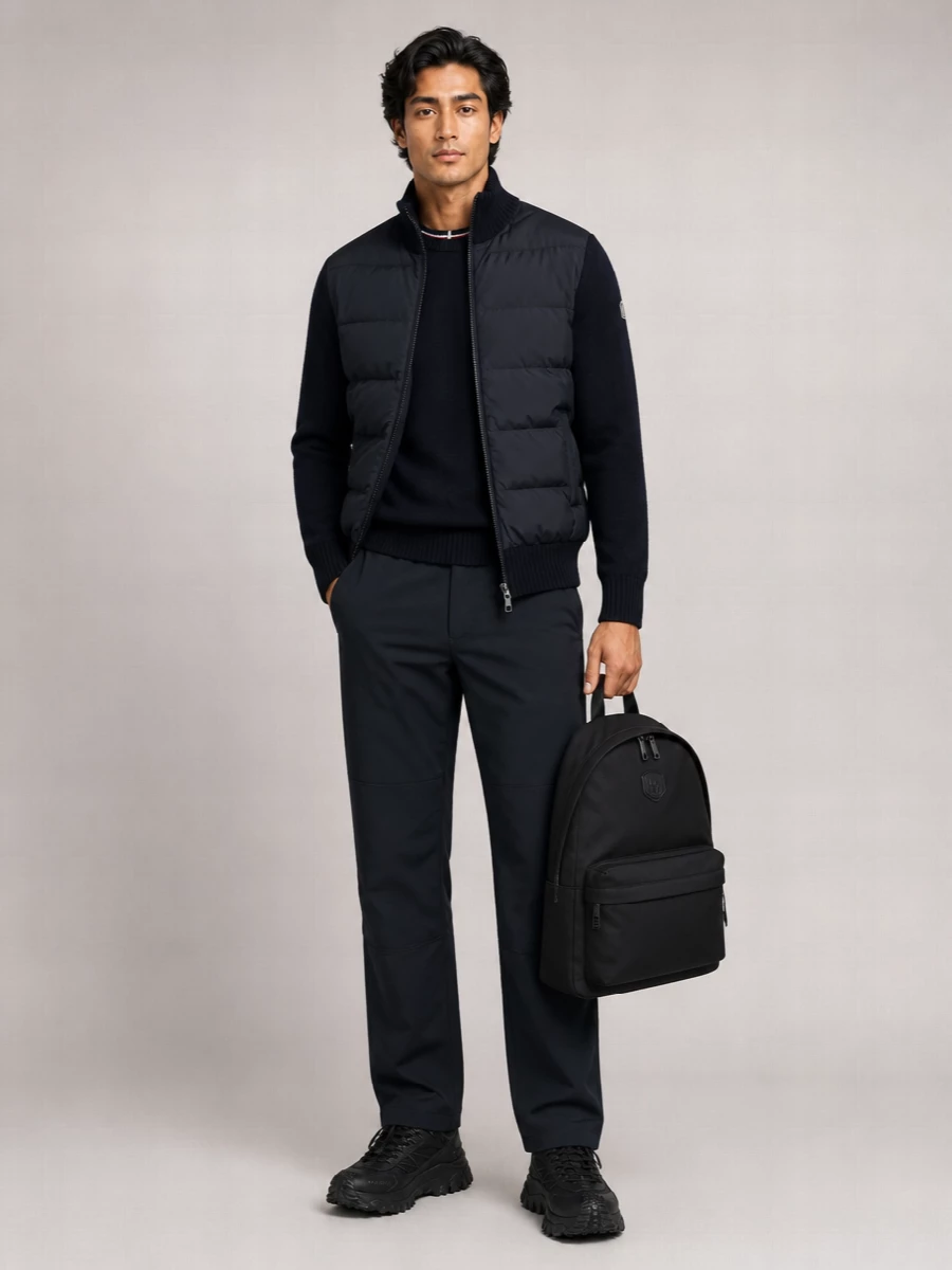 Moncler Wool Quilted Padded Zip Cardigan