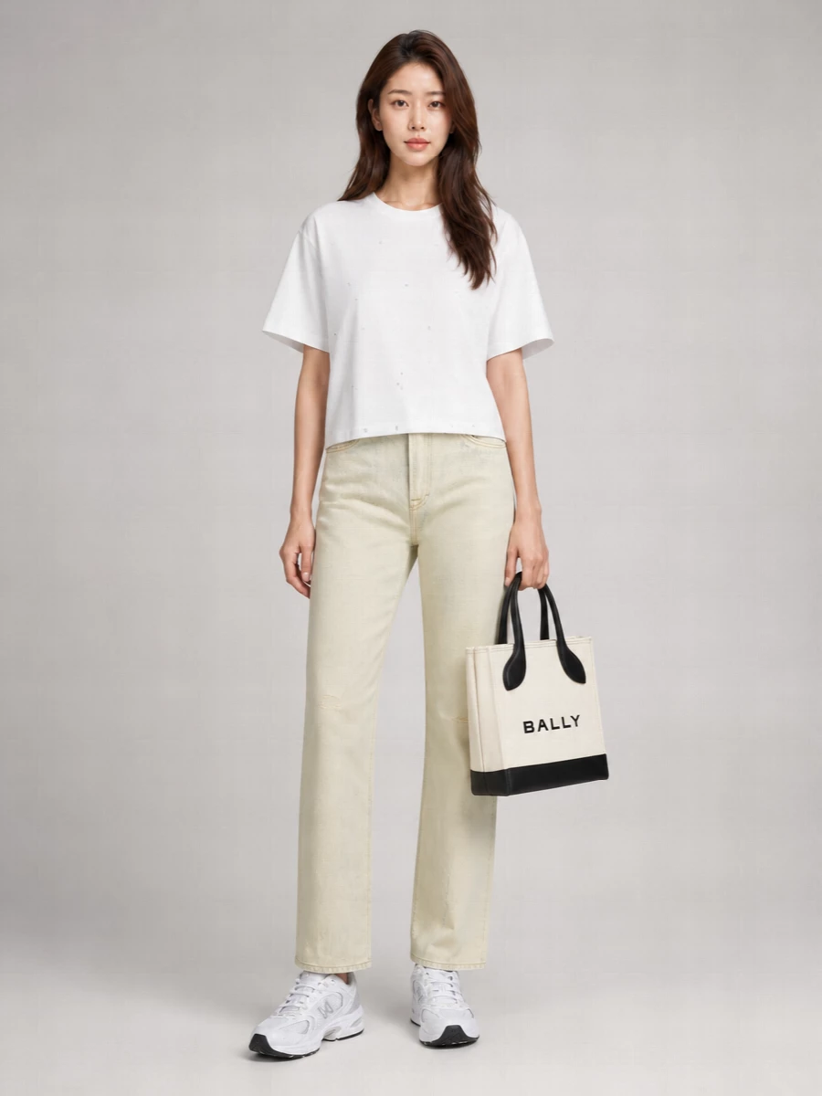 Ganni Ribbed Loose-Fit T-Shirt