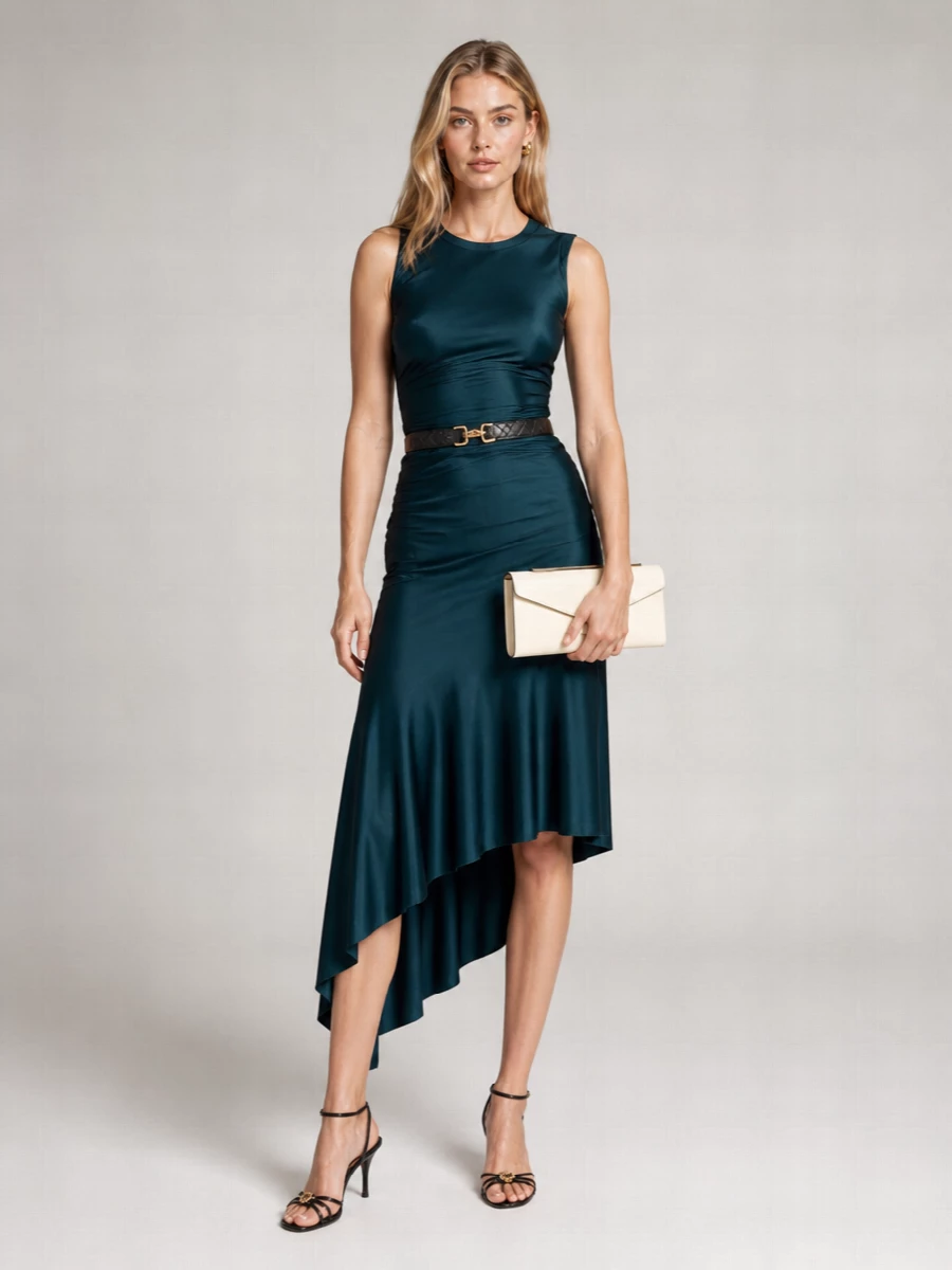 Victoria Beckham Draped Midi Dress