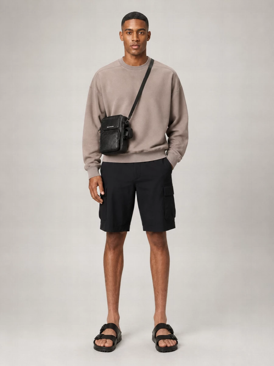 Balenciaga Leather Superbusy Vertical Crossbody Bag