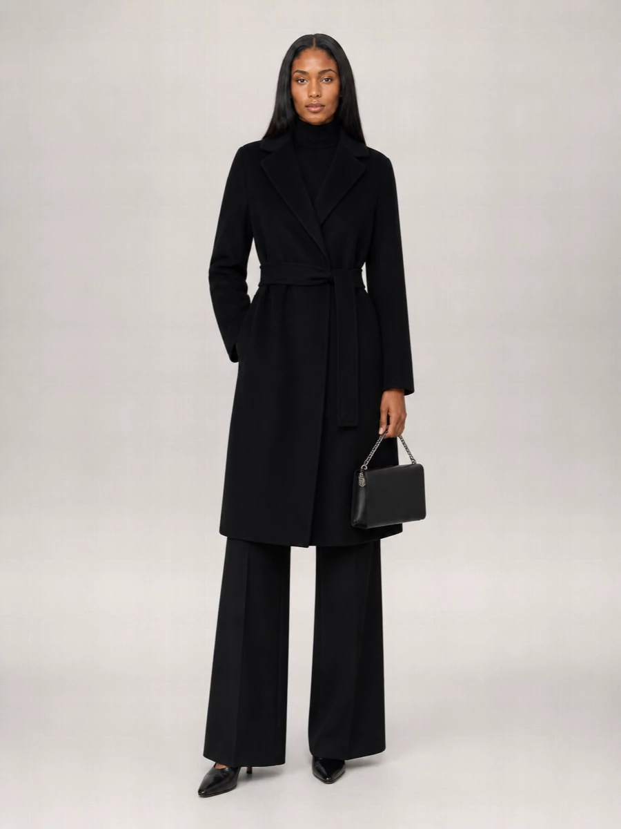 S Max Mara Wool Belted Midi Coat