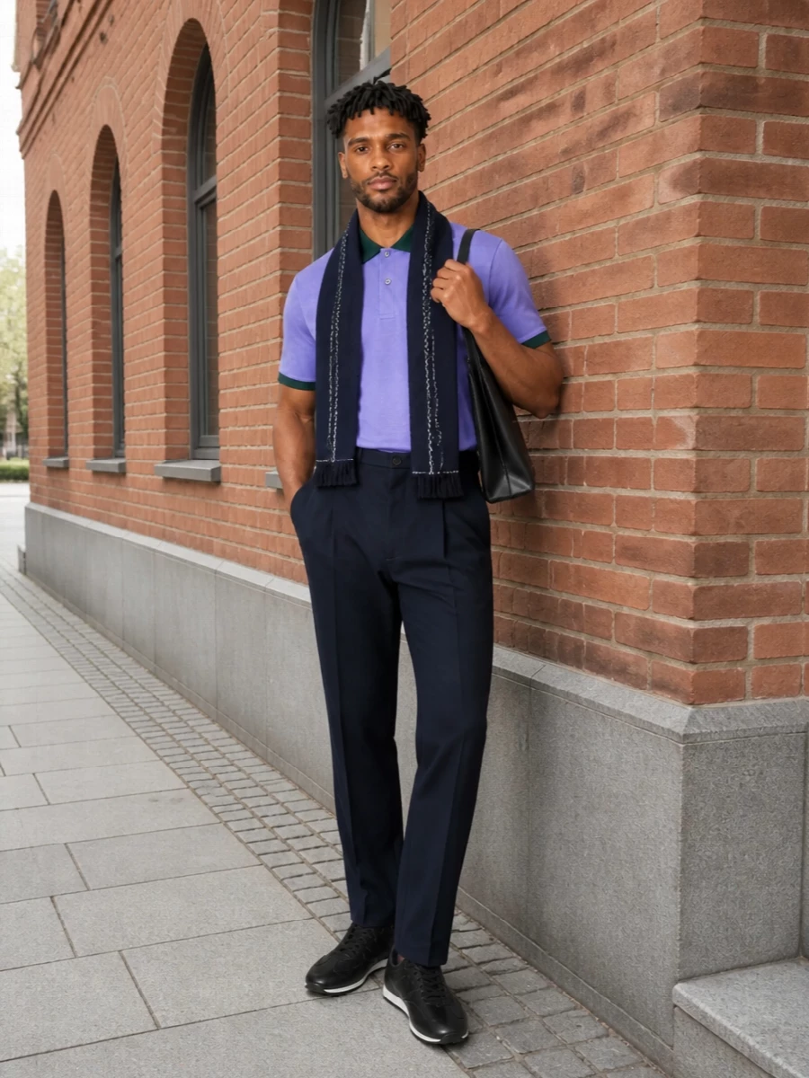 Marni polo navy trousers prada shoulder bag