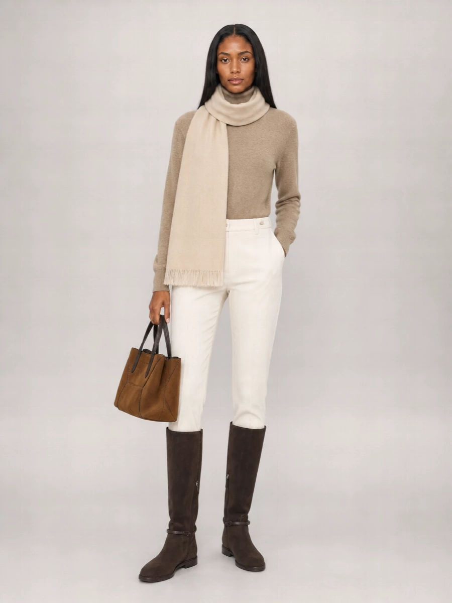 Brunello Cucinelli Cashmere Mélange High-Neck Long-Sleeve Sweater