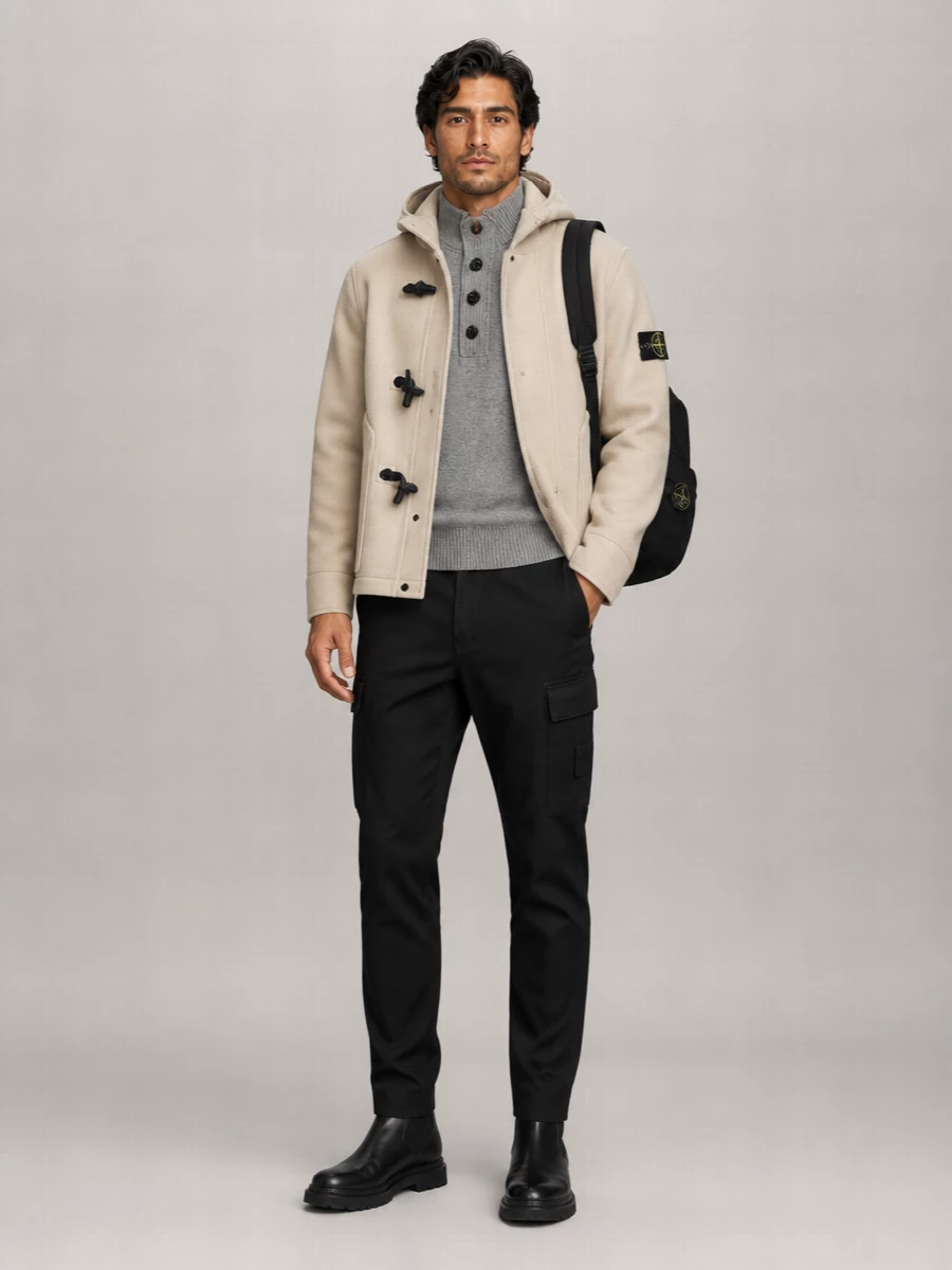 Stone Island wool cashmere duffle coat