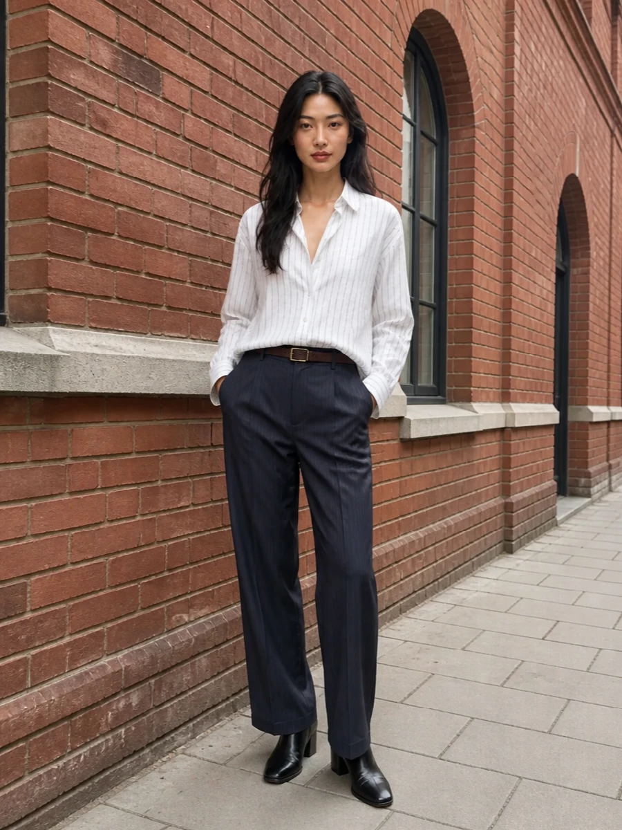 Dries van noten striped trousers oversized shirt
