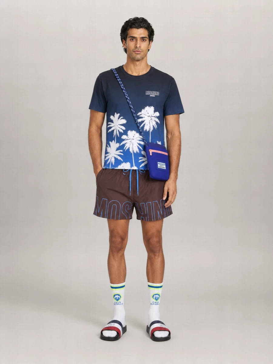 Moschino Logo Print Swim Shorts