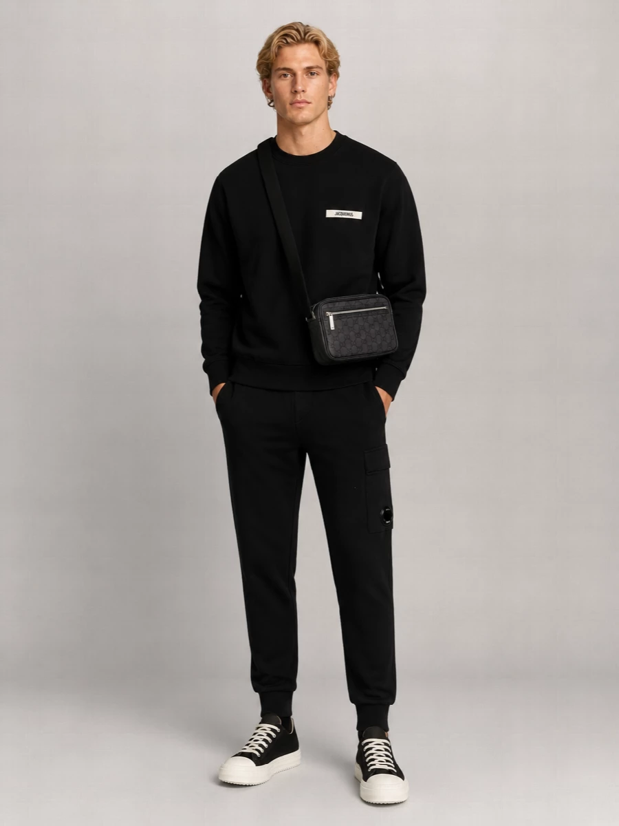 C.p. Company Cotton Fleece Cargo Track Pants