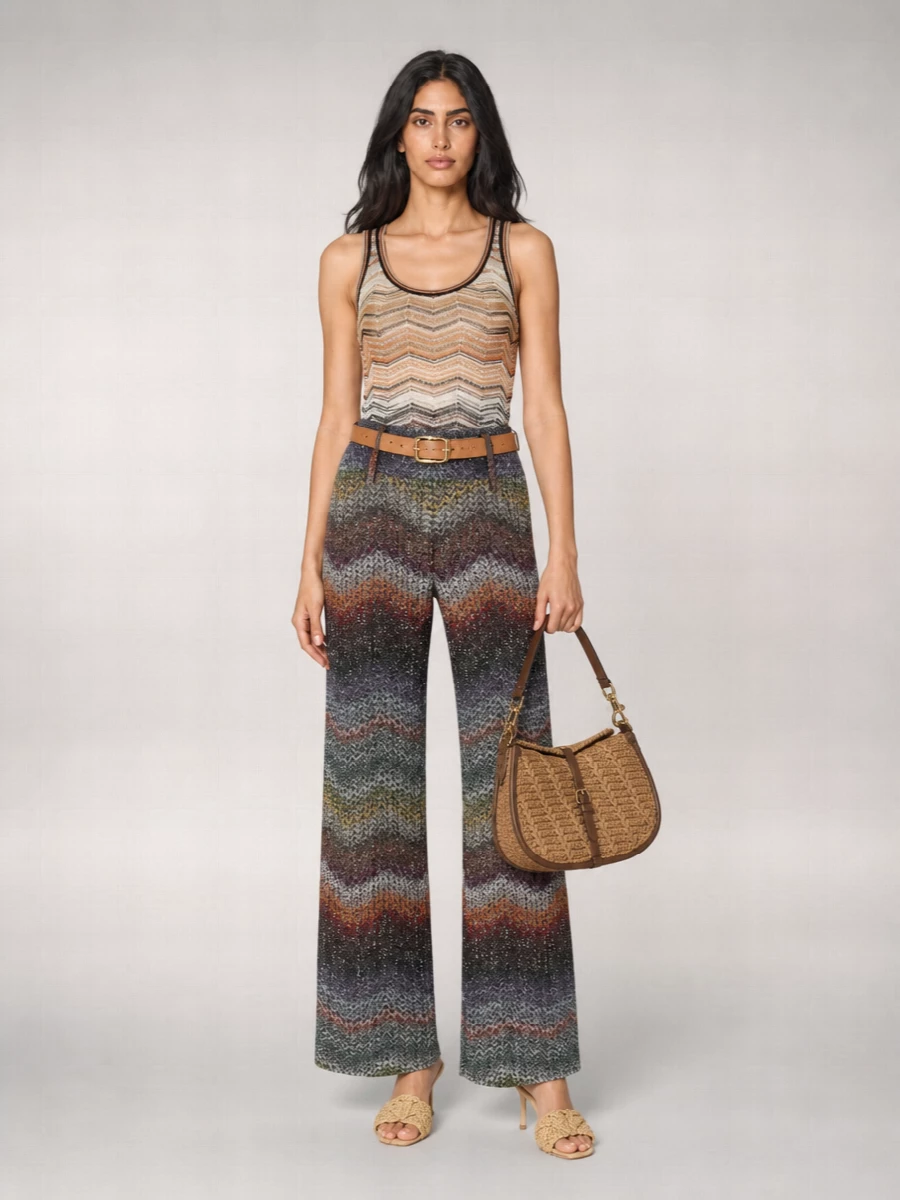 Missoni Zigzag Lamé Wide-Leg Trousers