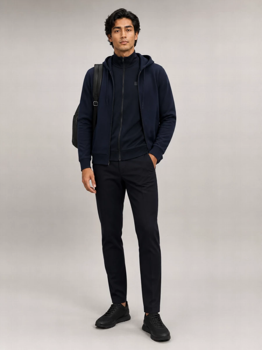 Boss Zip-Up Hooded Sweatshirt