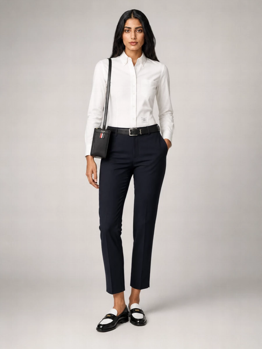 Thom Browne Cotton Long-Sleeve Point-Collar Shirt