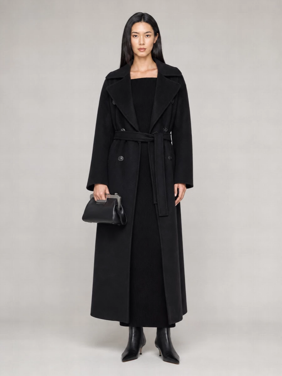 S Max Mara Cashmere Double-Breasted Long Coat