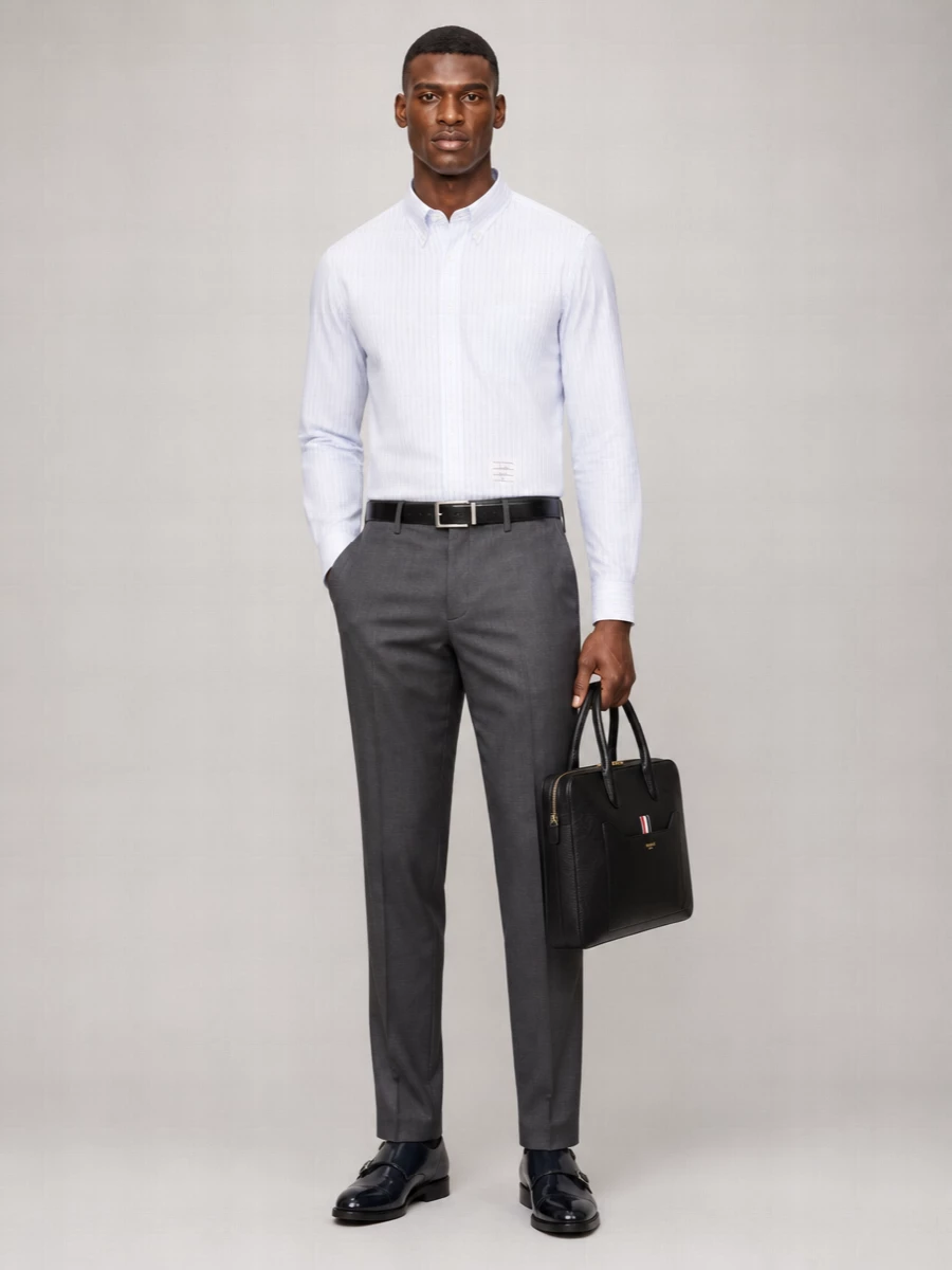 Thom Browne Striped Cotton Button-Down Shirt