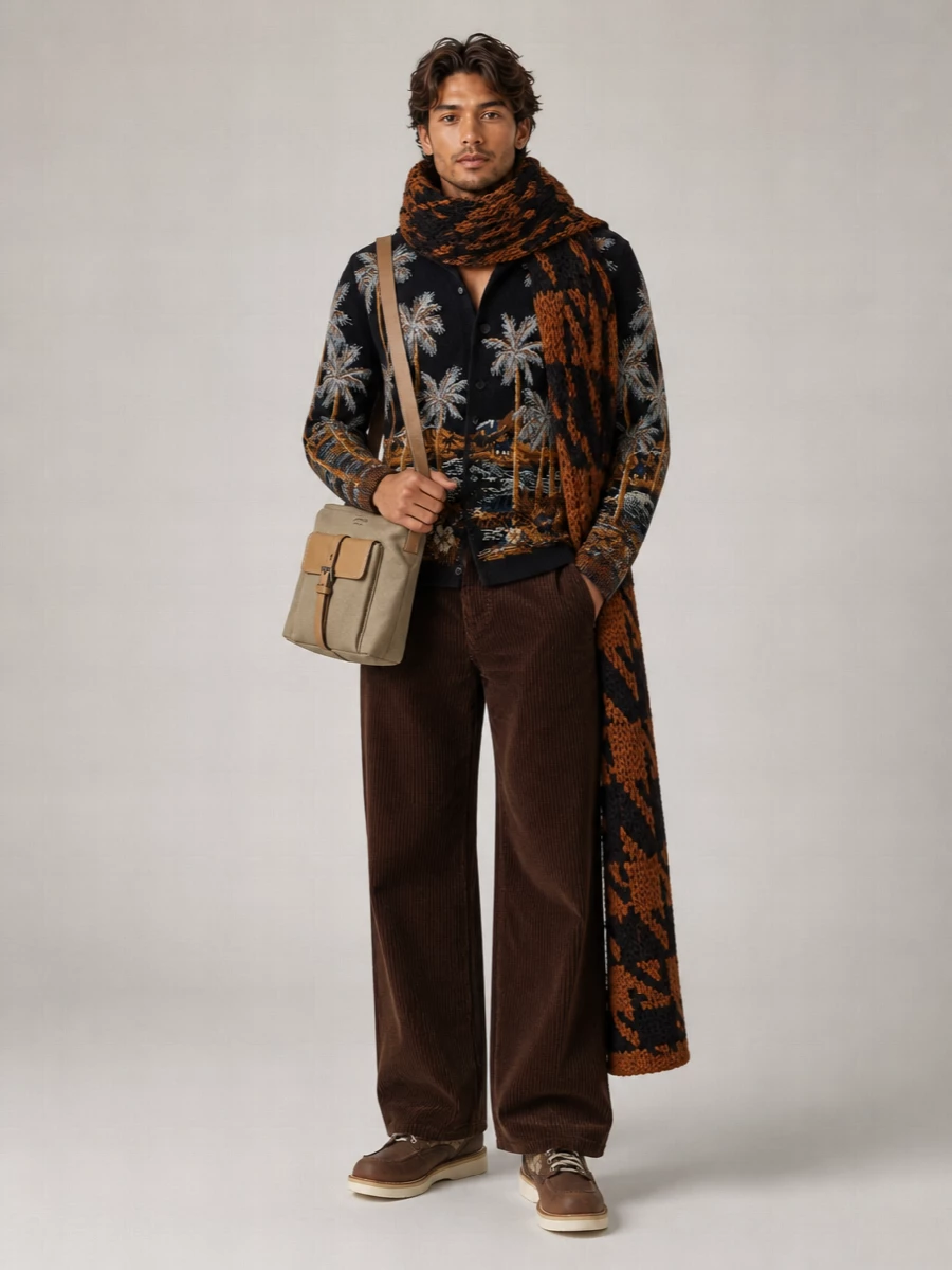 Alanui Virgin Wool Jacquard Tropical Overshirt