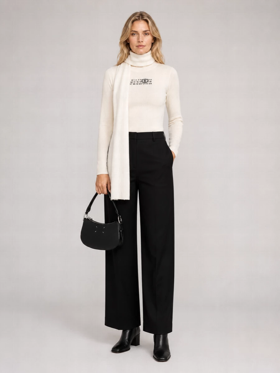 Mm6 Maison Margiela Virgin Wool Distressed Turtleneck Sweater