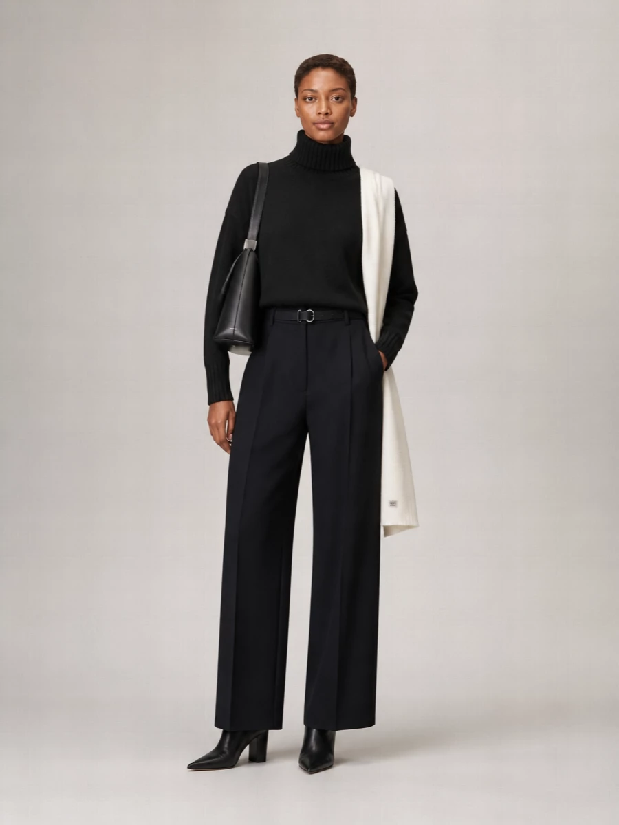 Jil Sander Cashmere Blend Ribbed Oversized Funnel Neck Jumper