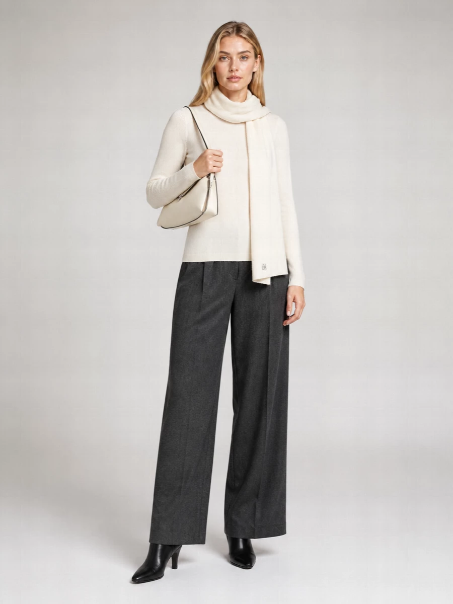 Totême silk cashmere structured ribbed crew neck sweater