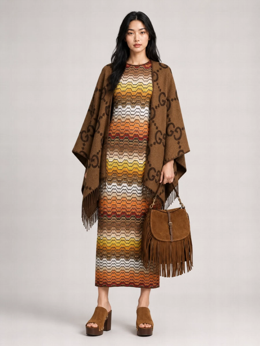 Etro Medium Suede Fringe Shoulder Bag
