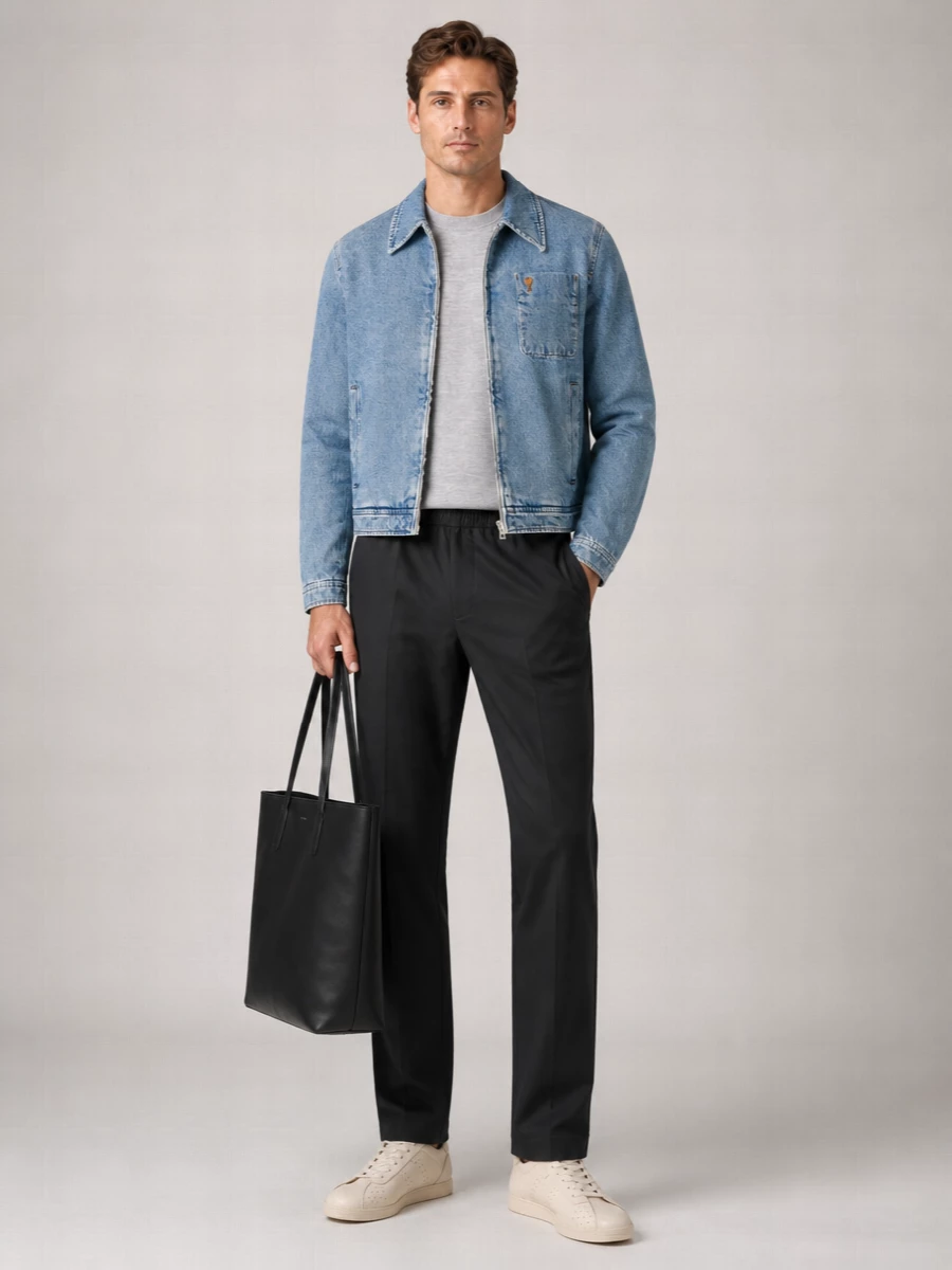 Ami Paris Denim Zip-Up Jacket