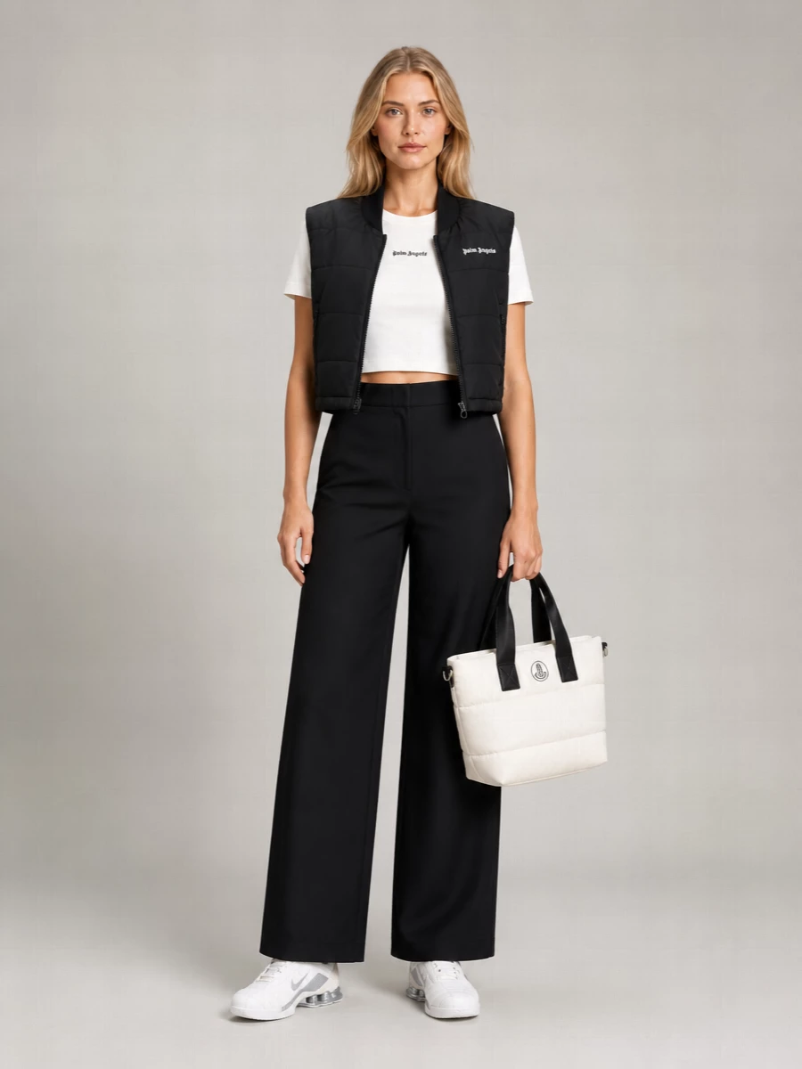 Palm Angels Quilted Cropped Vest