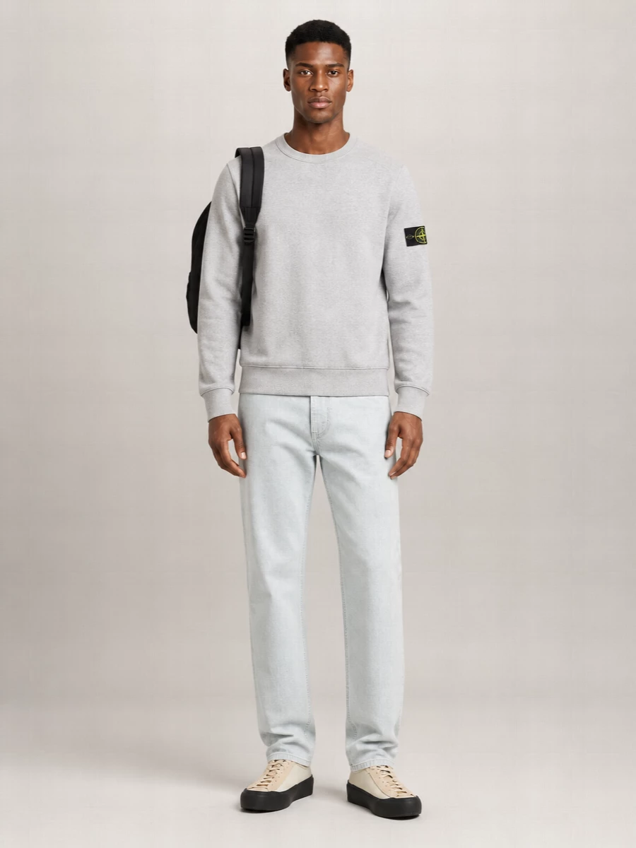 Stone Island Cotton Mélange Crew Neck Sweatshirt
