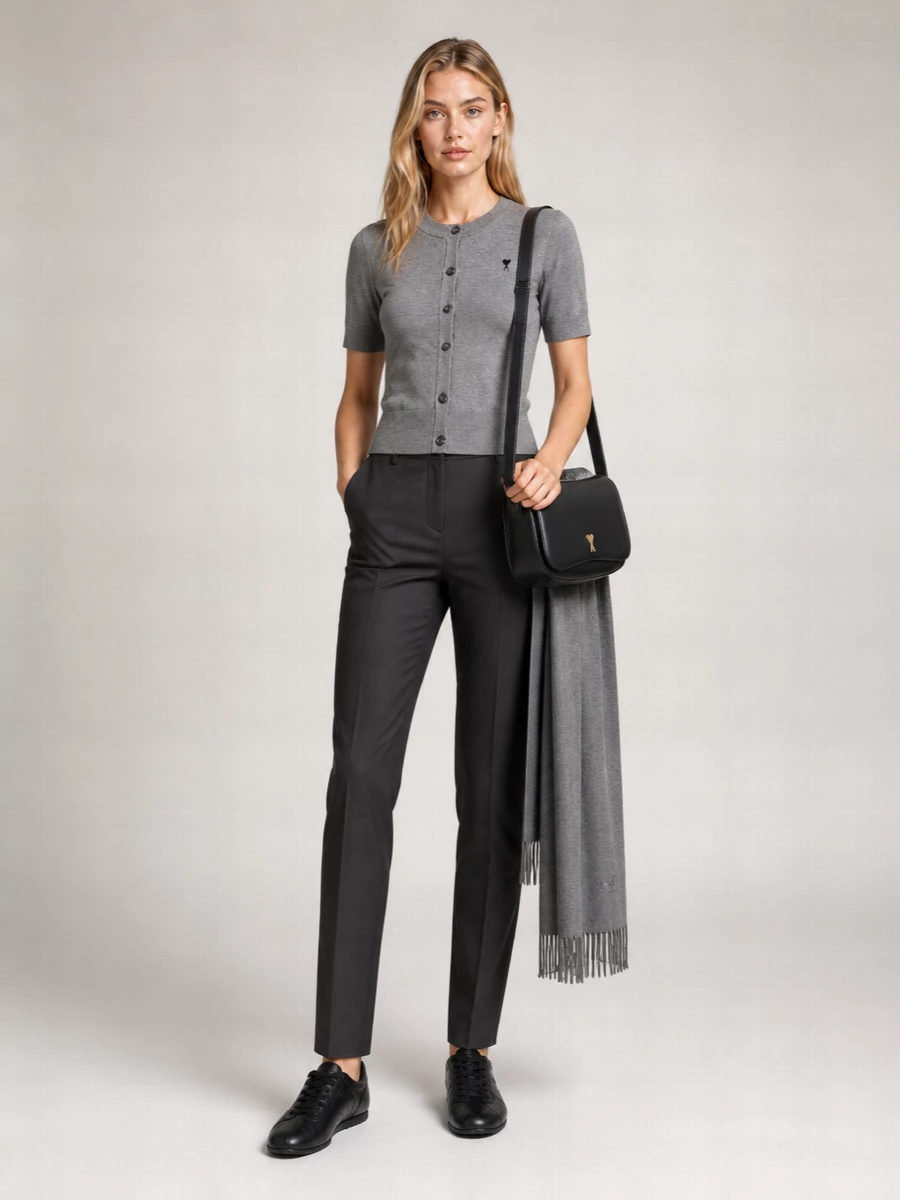 Ami Paris short-sleeve wool cardigan