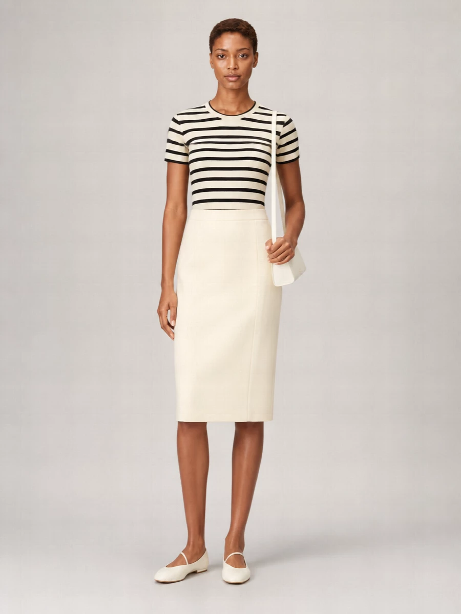 Jil Sander Striped Ribbed Cotton Short-Sleeve T-Shirt
