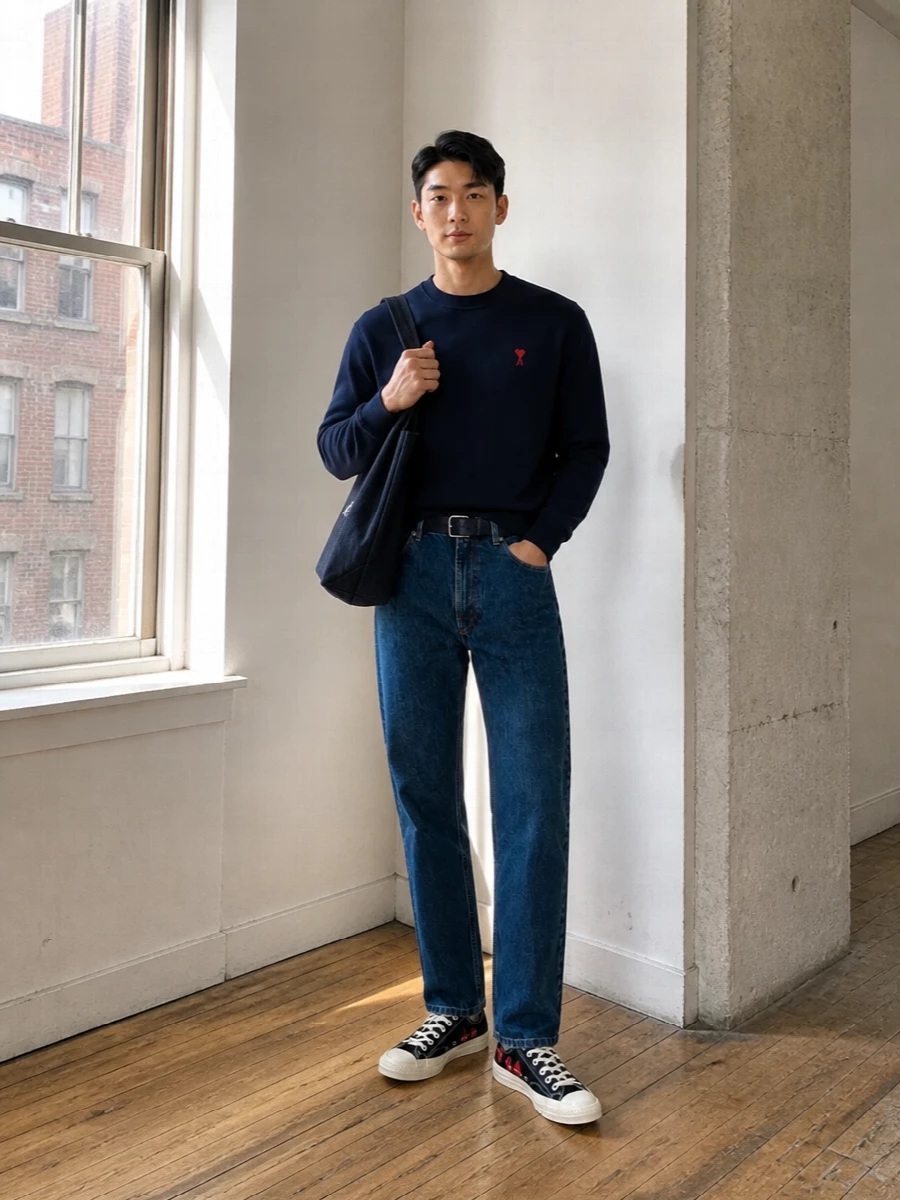 Ami sweatshirt apc jeans comme des garcons sneakers