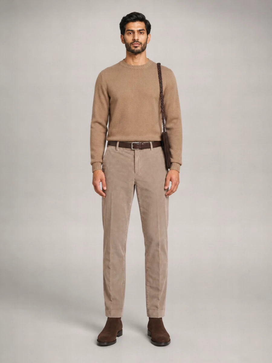 Pt Torino corduroy mid-rise straight-leg trousers