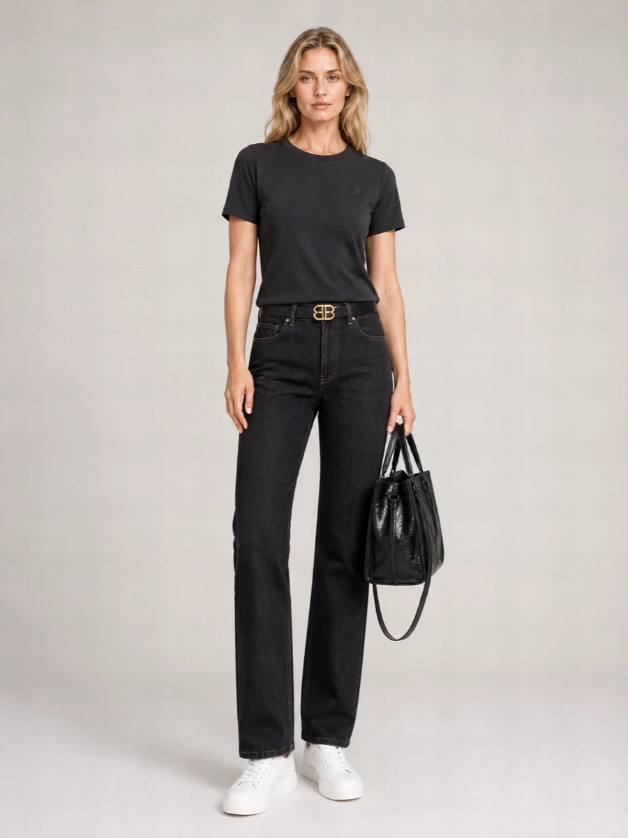 Balmain ribbed crew neck embroidered cotton t-shirt