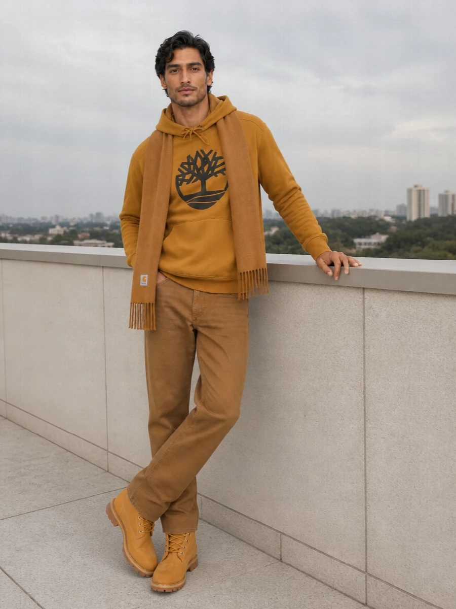Timberland hoodie carhartt jeans wheat boots