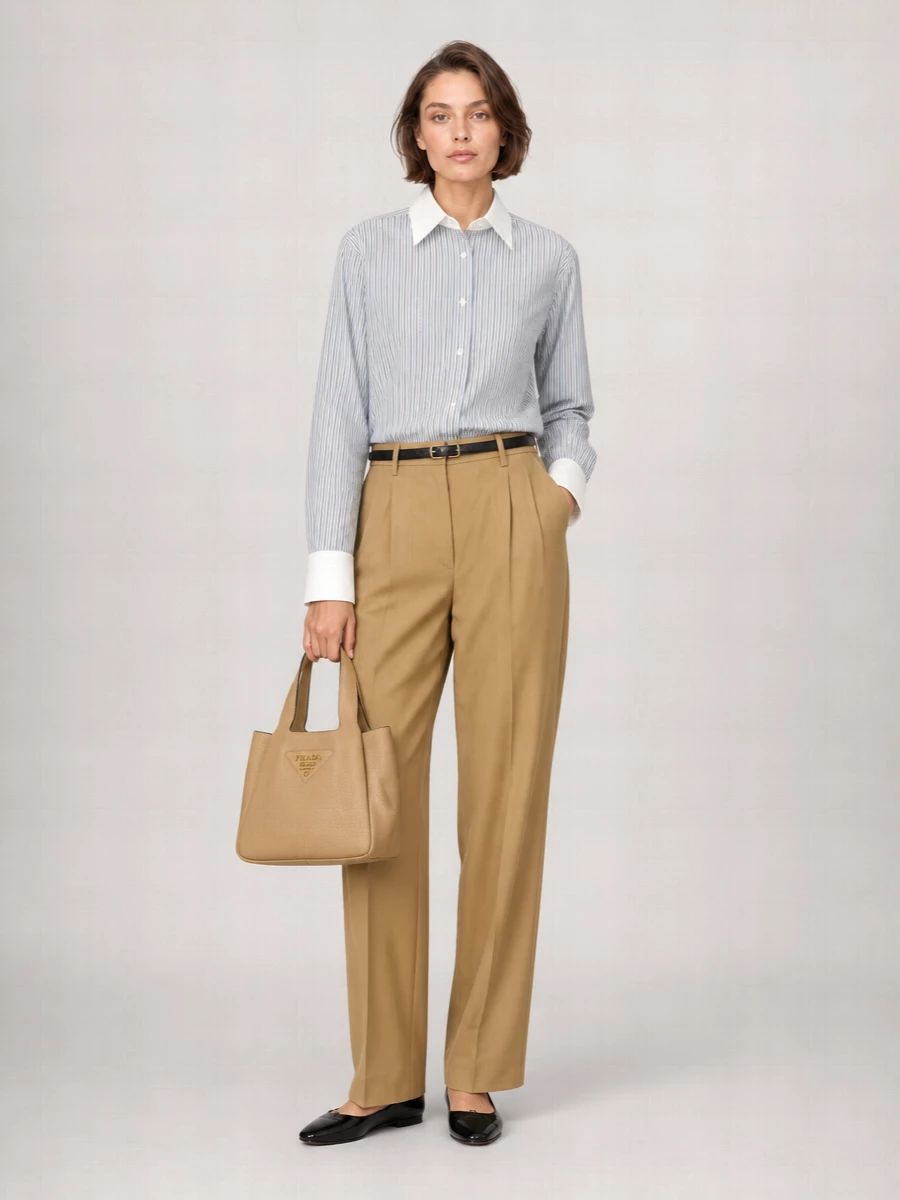 Prada Striped Cotton Poplin Shirt