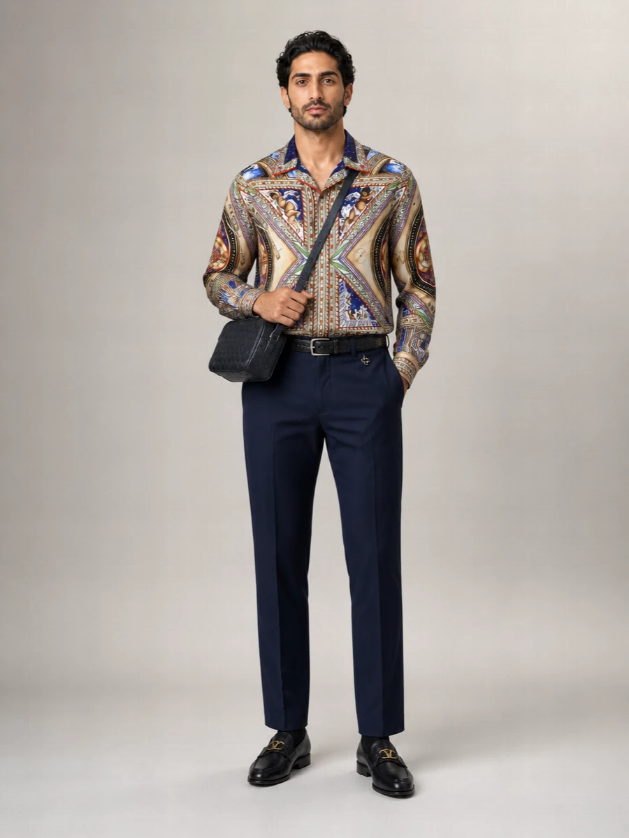 Casablanca Silk Printed Short-Sleeve Shirt