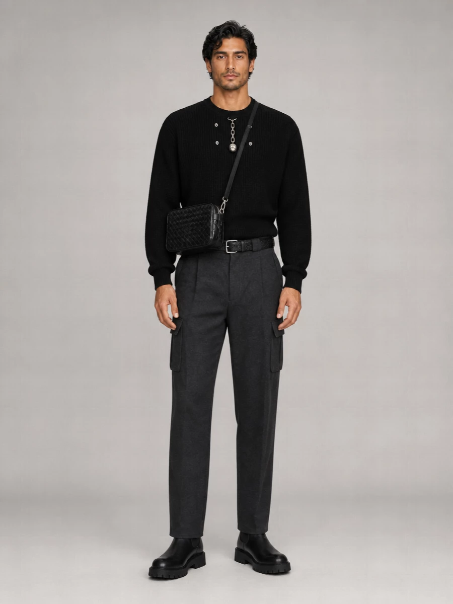 Prada Wool Straight-Leg Cargo Trousers