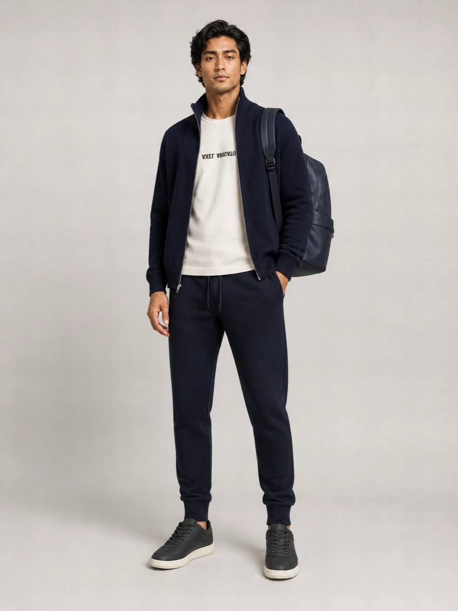 Axel Arigato Wool Zip Up High Neck Sweater