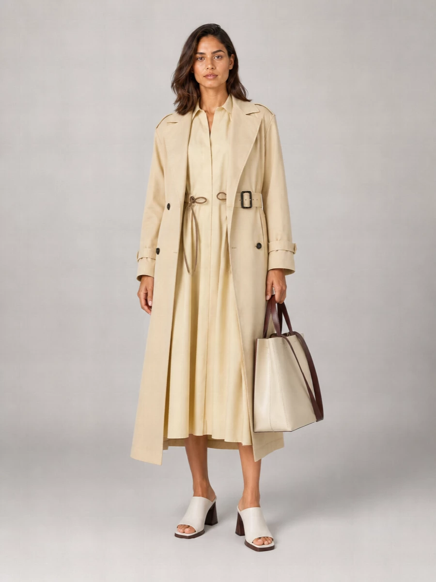 S Max Mara Linen Trench Coat