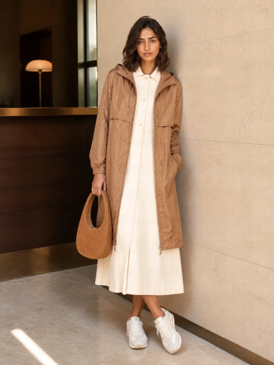 S max mara midi dress camel parka coperni bag