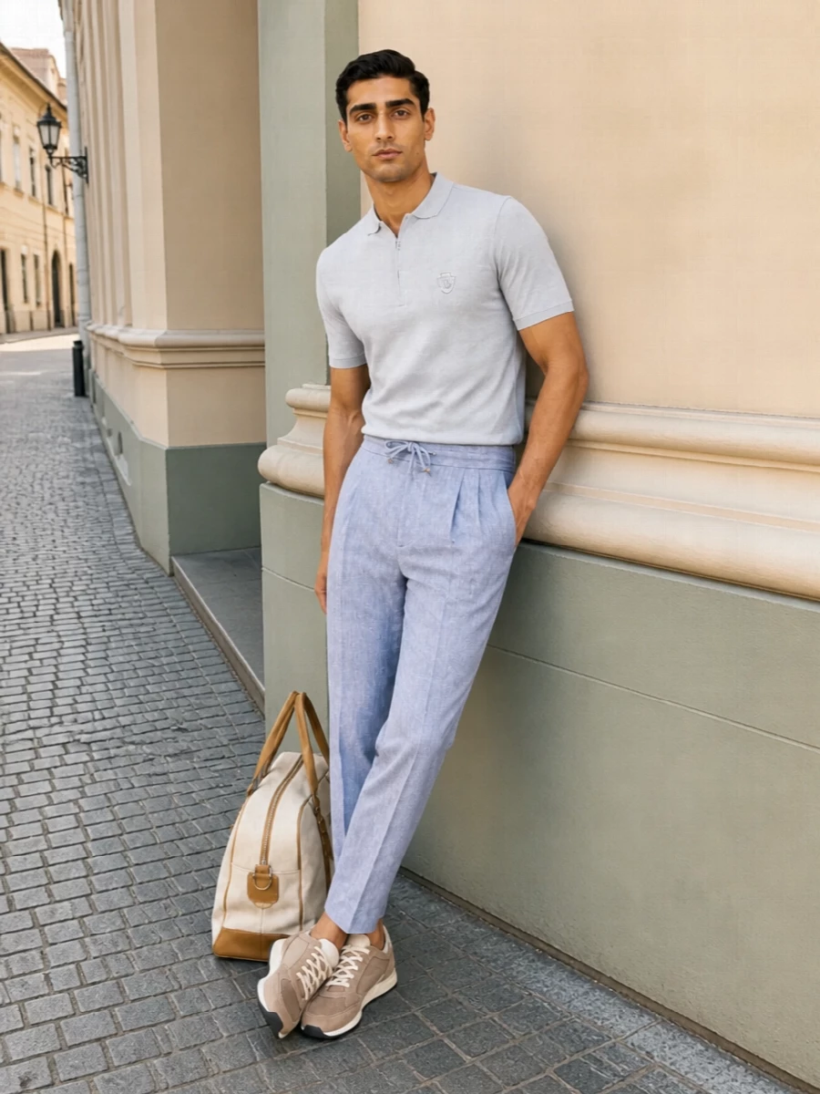 Brunello cucinelli polo pleated shorts outfit