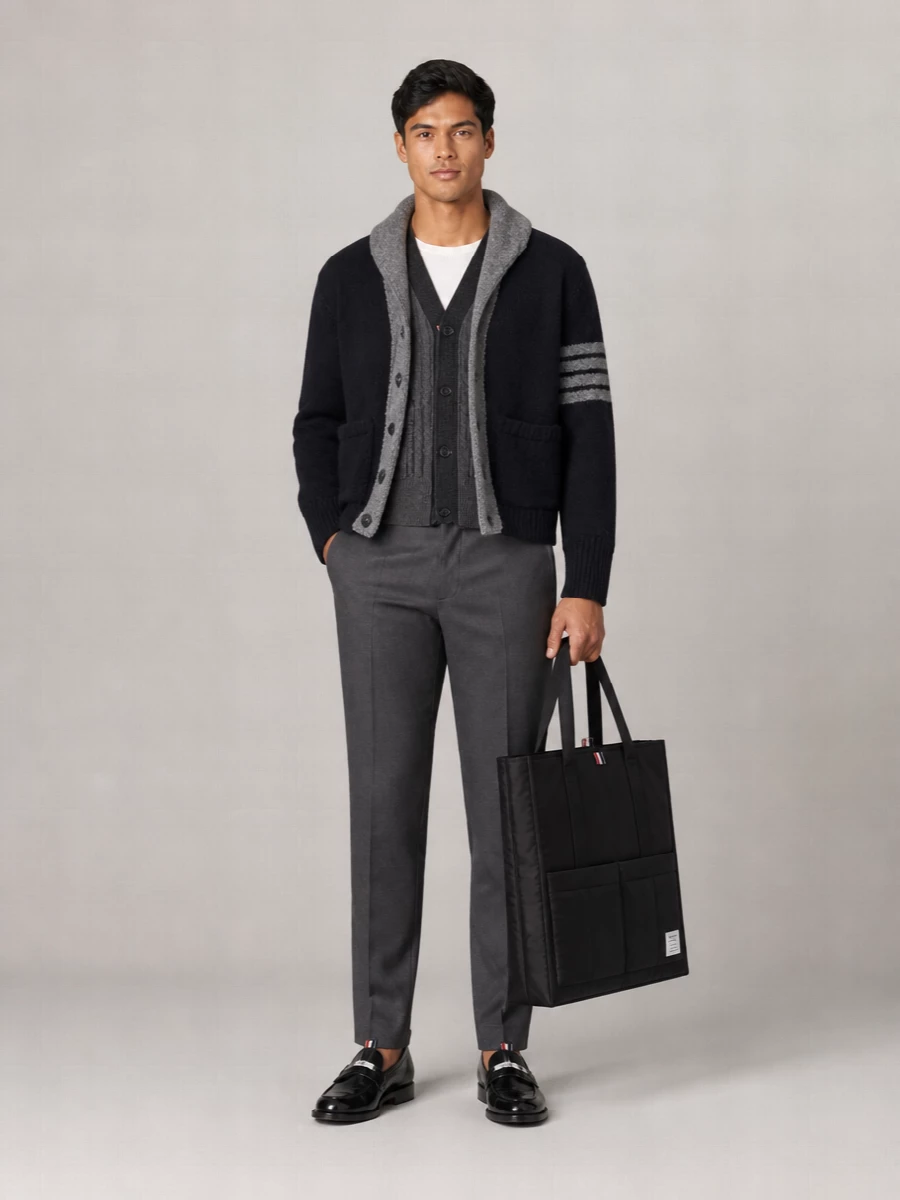 Thom Browne Wool Shawl Collar Cardigan Jacket