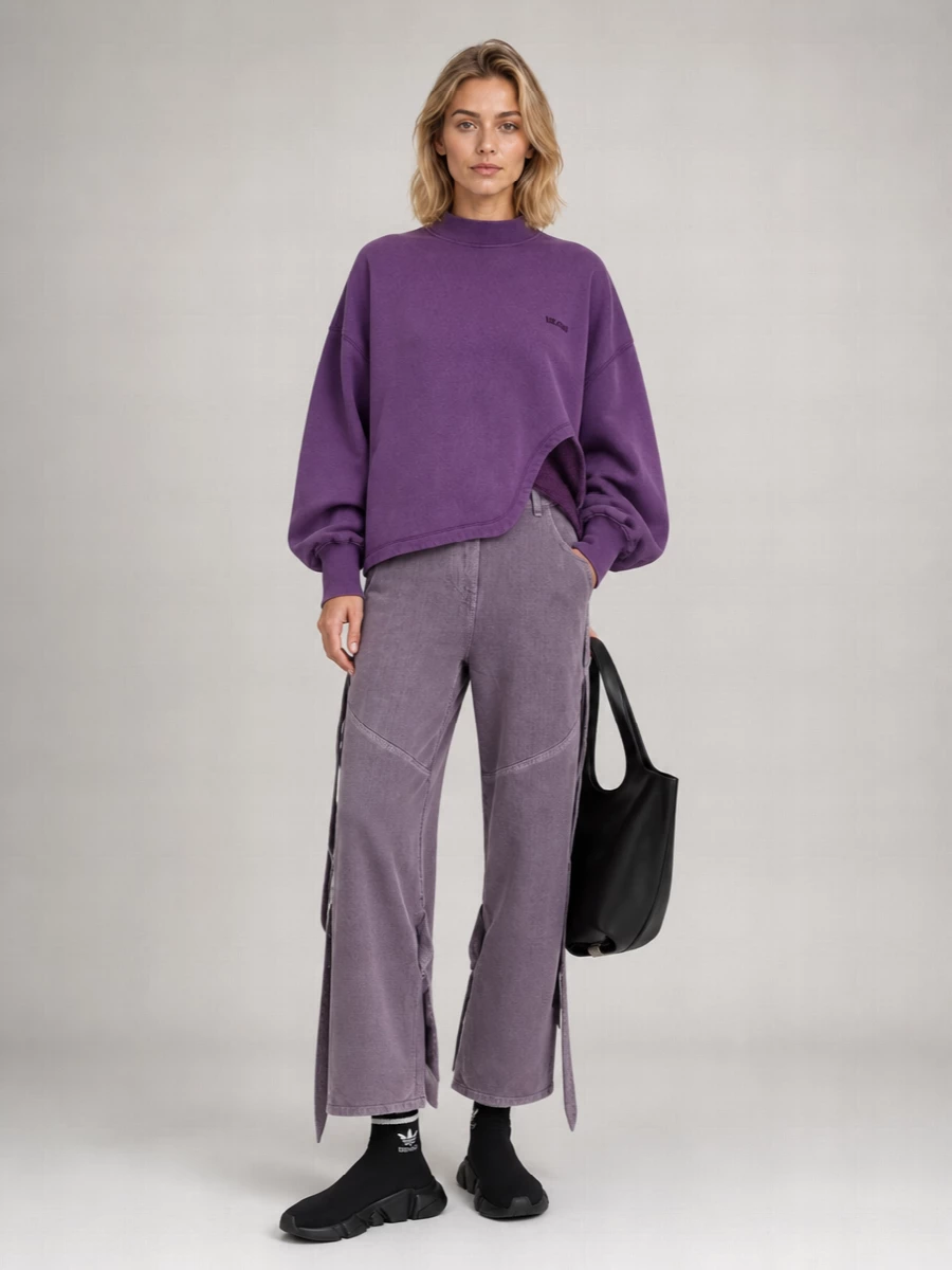 The Attico Cotton Shaped Slit Sweatshirt