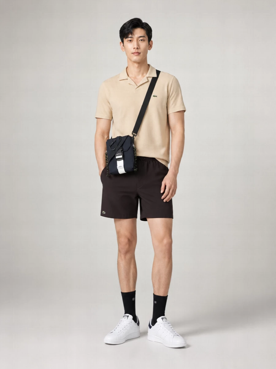 Lacoste Logo-Print Swim Shorts