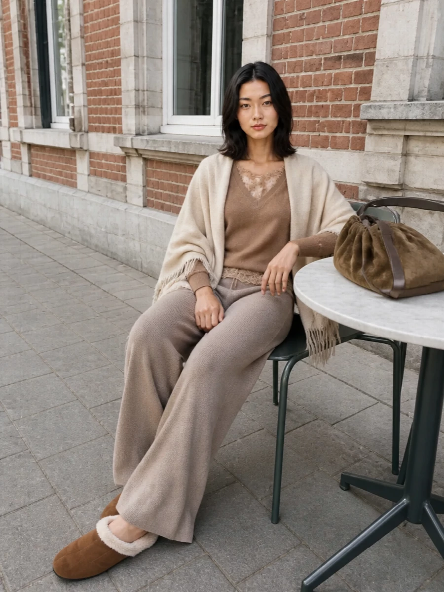 Fabiana filippi knit pants camel ermanno sweater