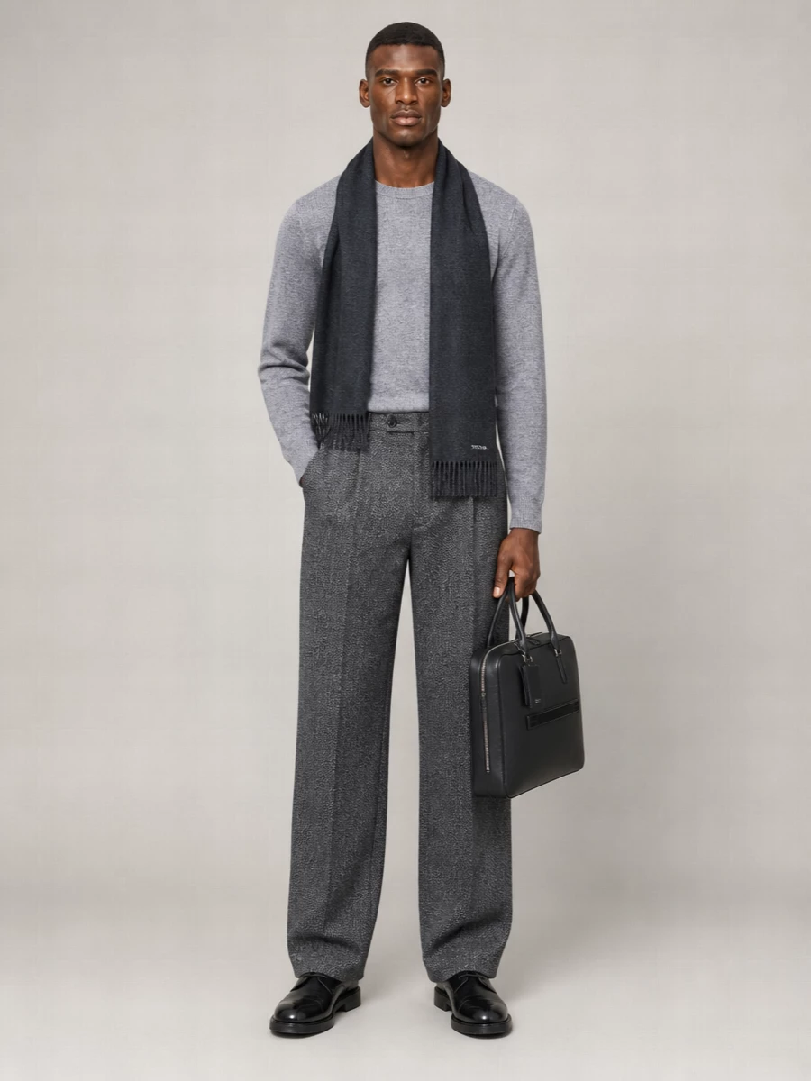 Emporio Armani wool silk wide-leg trousers