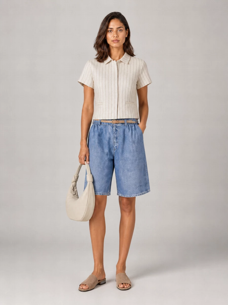Pierre Louise Mascia Silk Knee-Length Shorts