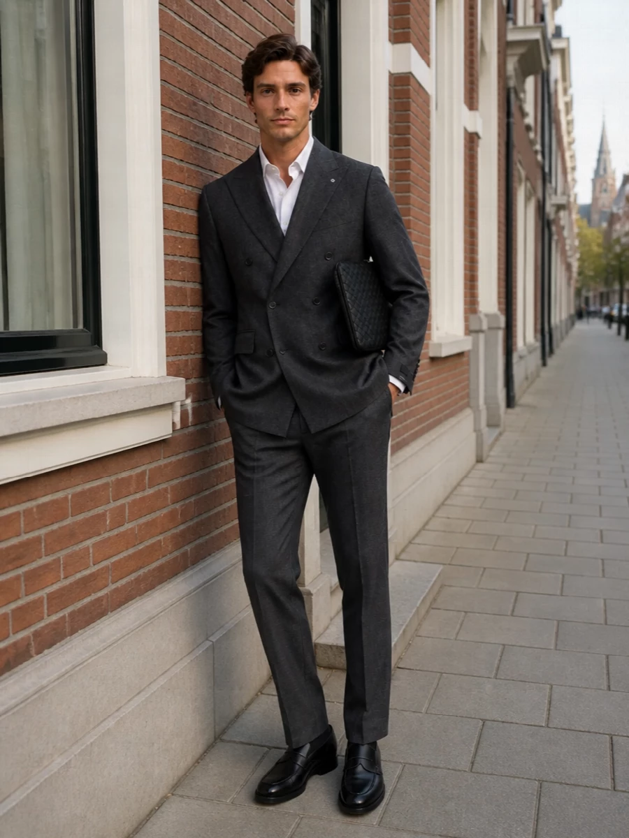 Tagliatore charcoal blazer pt torino trousers