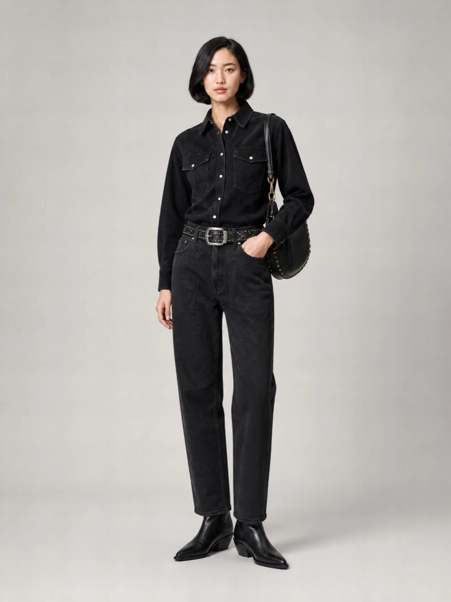 Isabel Marant Etoile Faux Leather Straight-Leg Trousers