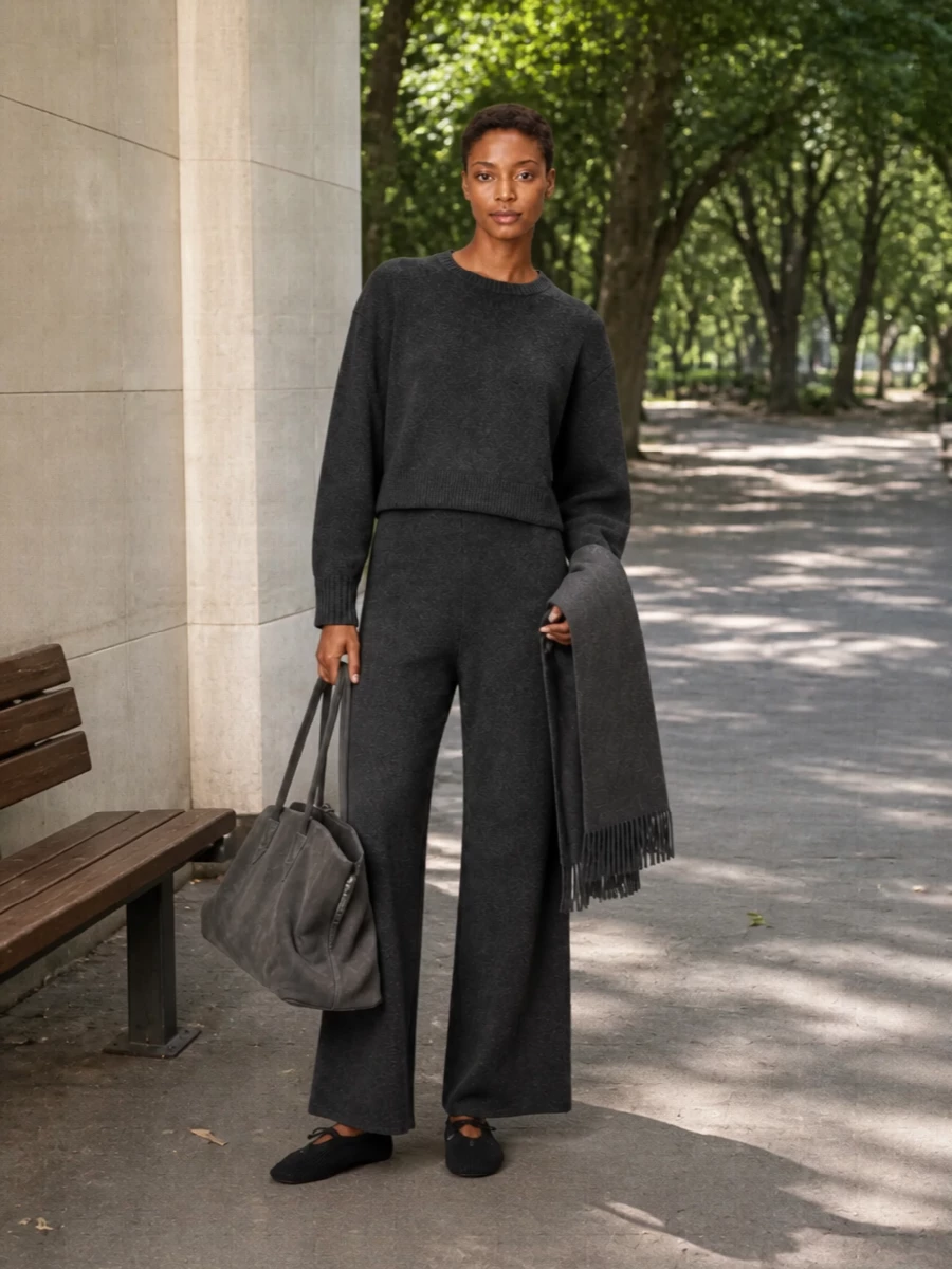 Semicouture charcoal knit pants loulou studio sweater