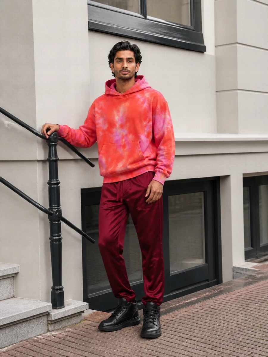 Dolce gabbana neon hoodie burgundy track pants