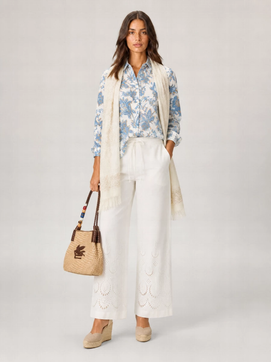 Parosh Cotton High-Rise Wide-Leg Trousers
