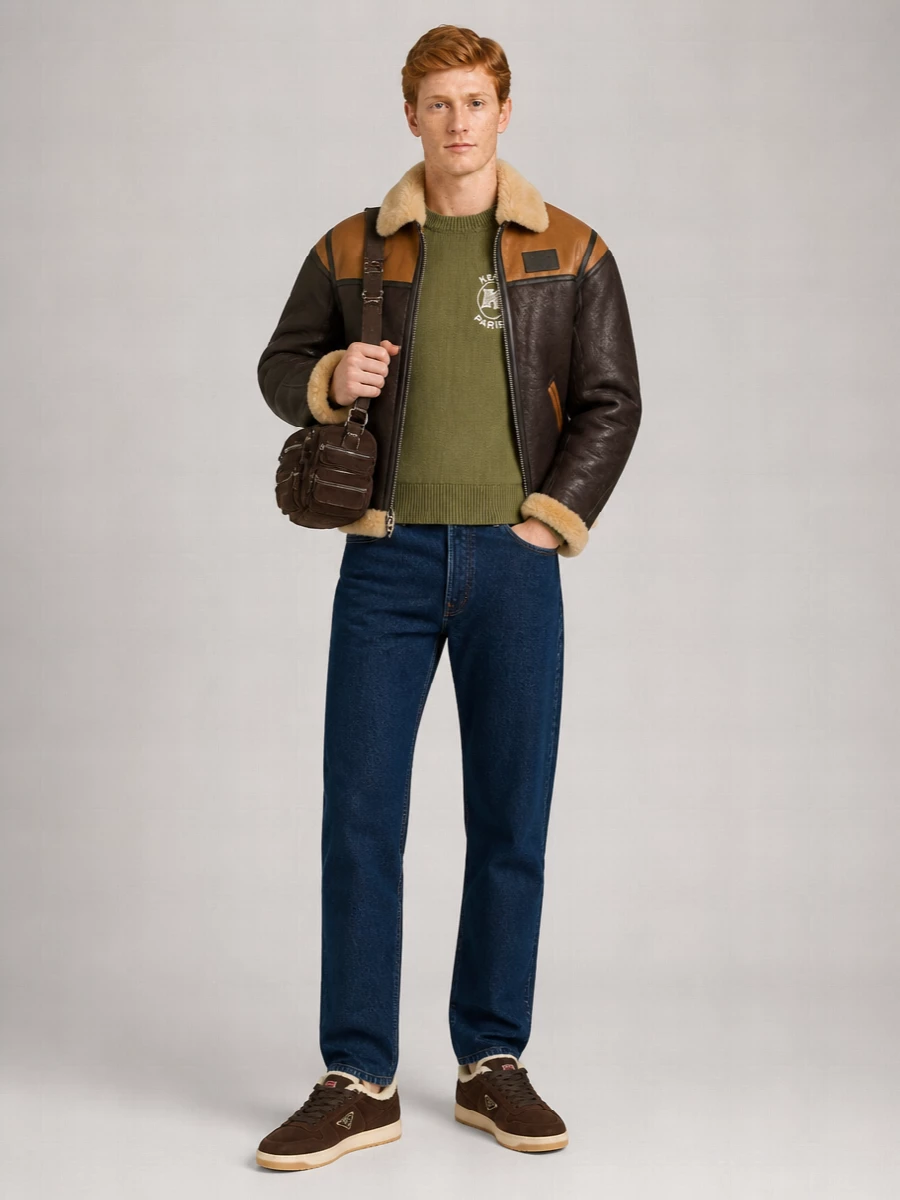 Kenzo shearling leather jacket