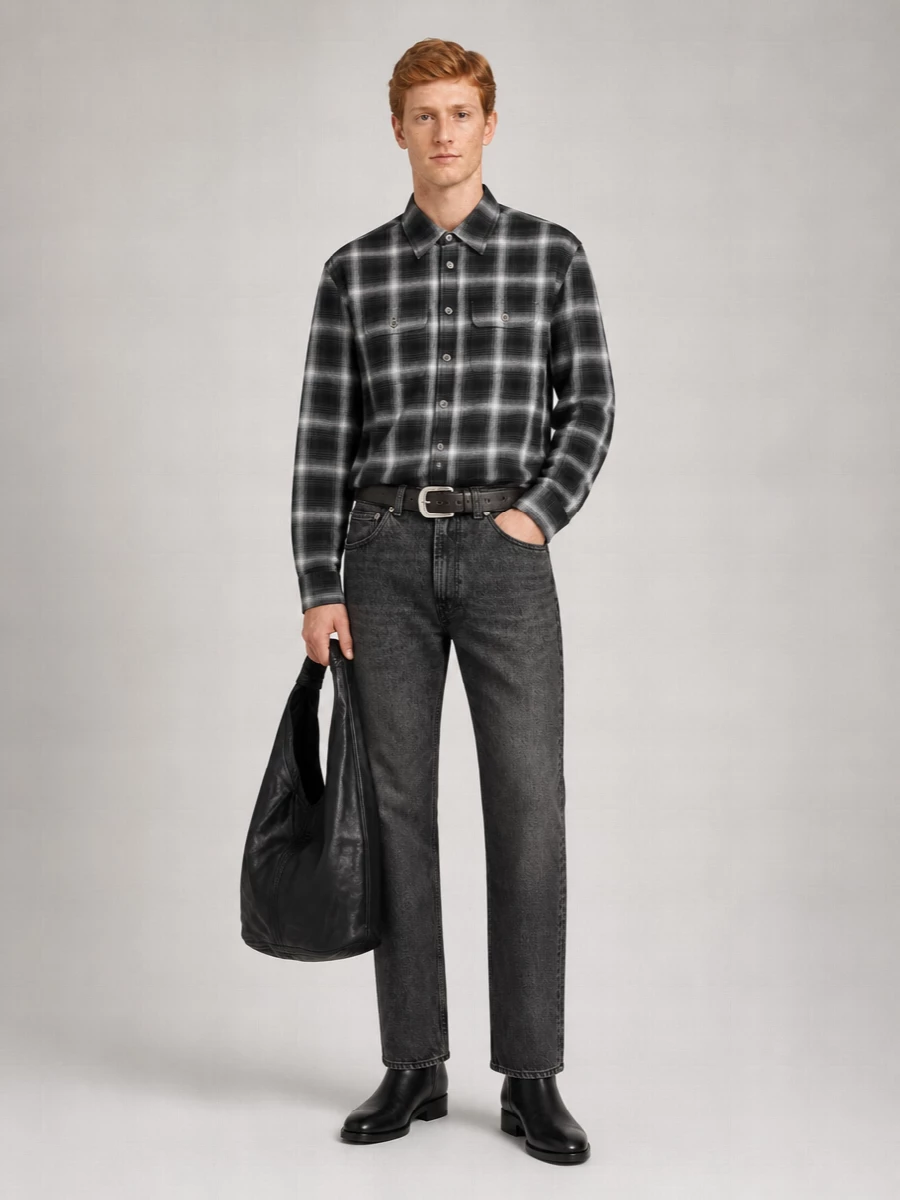 Our Legacy Checked Cotton Long-Sleeve Shirt